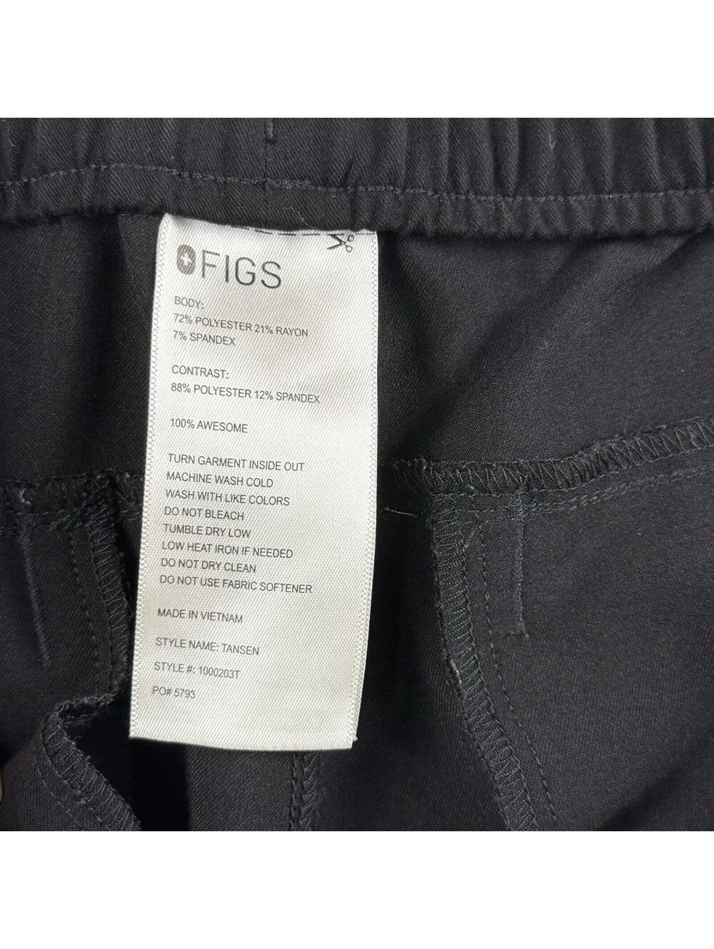 FIGS Tansen Joggers Black Men Sz M/Tall Tech Scrub Uniform Work Medical Pockets